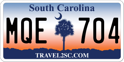 SC license plate MQE704