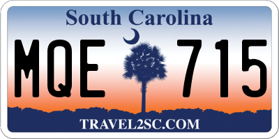 SC license plate MQE715