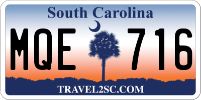 SC license plate MQE716