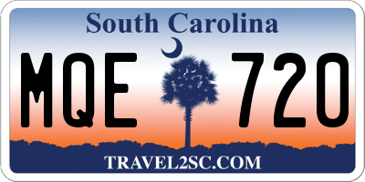 SC license plate MQE720