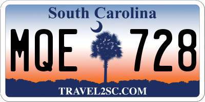 SC license plate MQE728