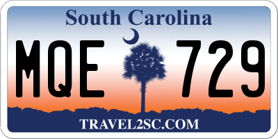 SC license plate MQE729
