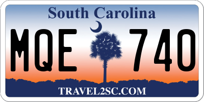 SC license plate MQE740