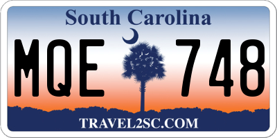 SC license plate MQE748