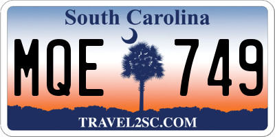 SC license plate MQE749