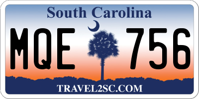 SC license plate MQE756