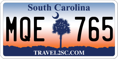 SC license plate MQE765
