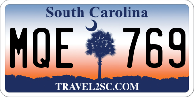 SC license plate MQE769