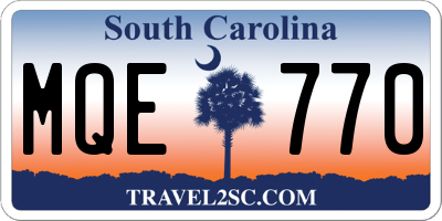 SC license plate MQE770