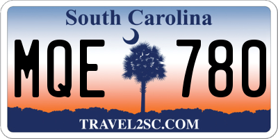 SC license plate MQE780