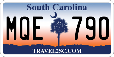 SC license plate MQE790