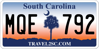 SC license plate MQE792