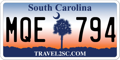 SC license plate MQE794