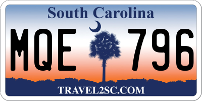 SC license plate MQE796