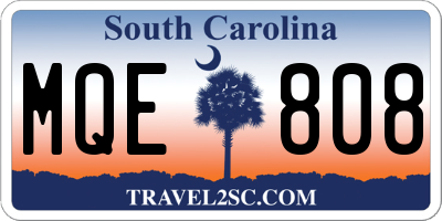 SC license plate MQE808