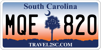 SC license plate MQE820