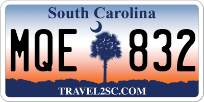 SC license plate MQE832