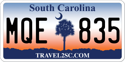 SC license plate MQE835