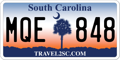 SC license plate MQE848