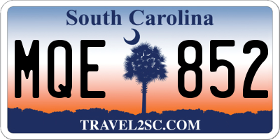 SC license plate MQE852