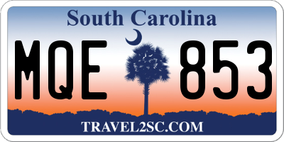 SC license plate MQE853