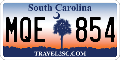 SC license plate MQE854