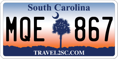 SC license plate MQE867