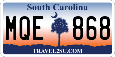 SC license plate MQE868