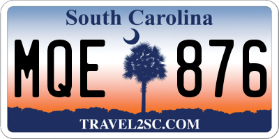 SC license plate MQE876
