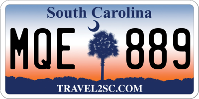 SC license plate MQE889