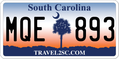 SC license plate MQE893