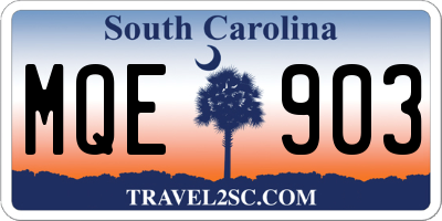SC license plate MQE903