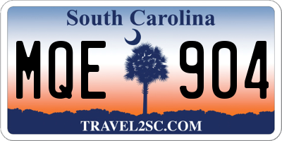 SC license plate MQE904