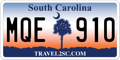 SC license plate MQE910
