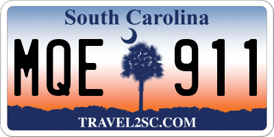 SC license plate MQE911