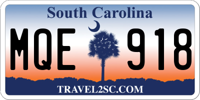 SC license plate MQE918