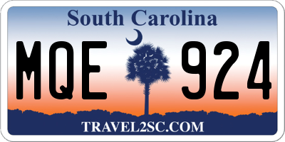 SC license plate MQE924