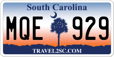 SC license plate MQE929