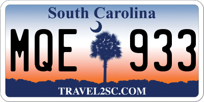 SC license plate MQE933