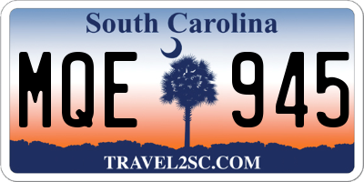 SC license plate MQE945