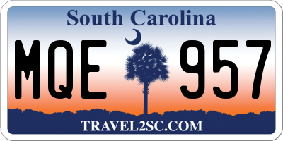 SC license plate MQE957