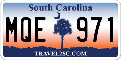 SC license plate MQE971