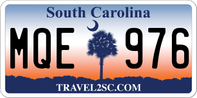 SC license plate MQE976