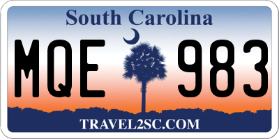 SC license plate MQE983