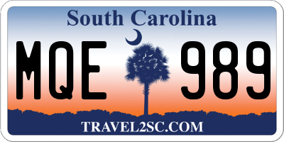 SC license plate MQE989