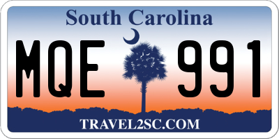 SC license plate MQE991