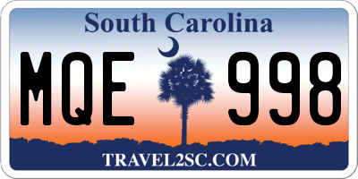 SC license plate MQE998