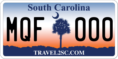 SC license plate MQF000