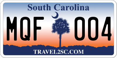 SC license plate MQF004