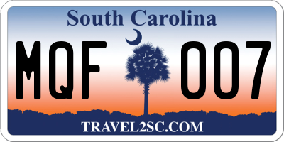 SC license plate MQF007